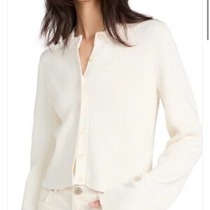 La Ligne Cream Button-Up Cardigan